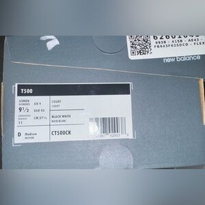 New Balance T500 Court Black and White Sneakers